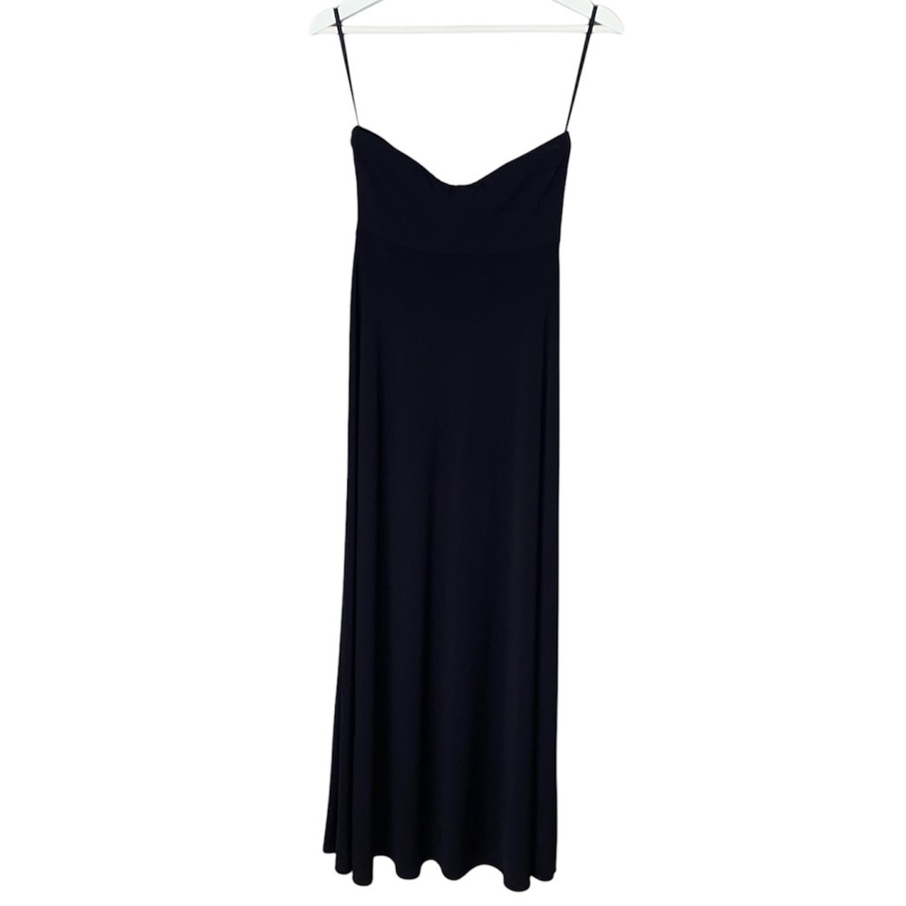 BANANA REPUBLIC Factory Maxi Dress Strapless Ruche Top Black Women Size S - Picture 3 of 12